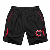 Men's Chicago Cubs Black Red Stripe MLB Shorts